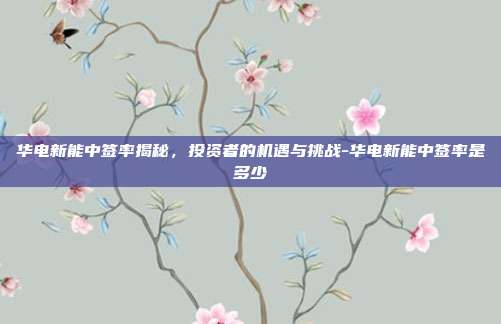 华电新能中签率揭秘,投资者的机遇与挑战-华电新能中签率是多少-第1张图片-欧易官网APP下载 华电新能中签率揭秘,投资者的机遇与挑战-华电新能中签率是多少-第1张图片-欧易官网APP下载