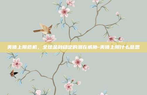 美债上限危机，全球金融稳定的潜在威胁-美债上限什么意思-第1张图片-欧易官网APP下载