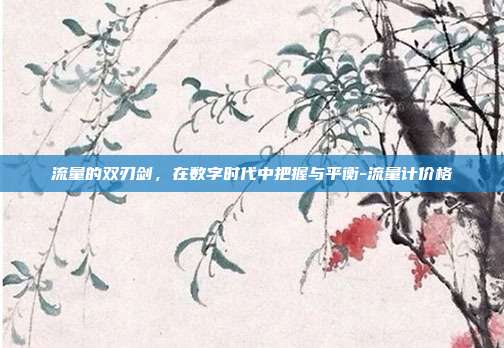 流量的双刃剑,在数字时代中把握与平衡-流量计价格-第1张图片-欧易官网APP下载 流量的双刃剑,在数字时代中把握与平衡-流量计价格-第1张图片-欧易官网APP下载