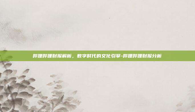 哔哩哔哩财报解析，数字时代的文化引擎-哔哩哔哩财报分析-第1张图片-欧易官网APP下载